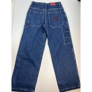 Vintage Jordache Sport Jeans Baggy Size 32x32 Cargo Pockets Rugged Red Stitching
